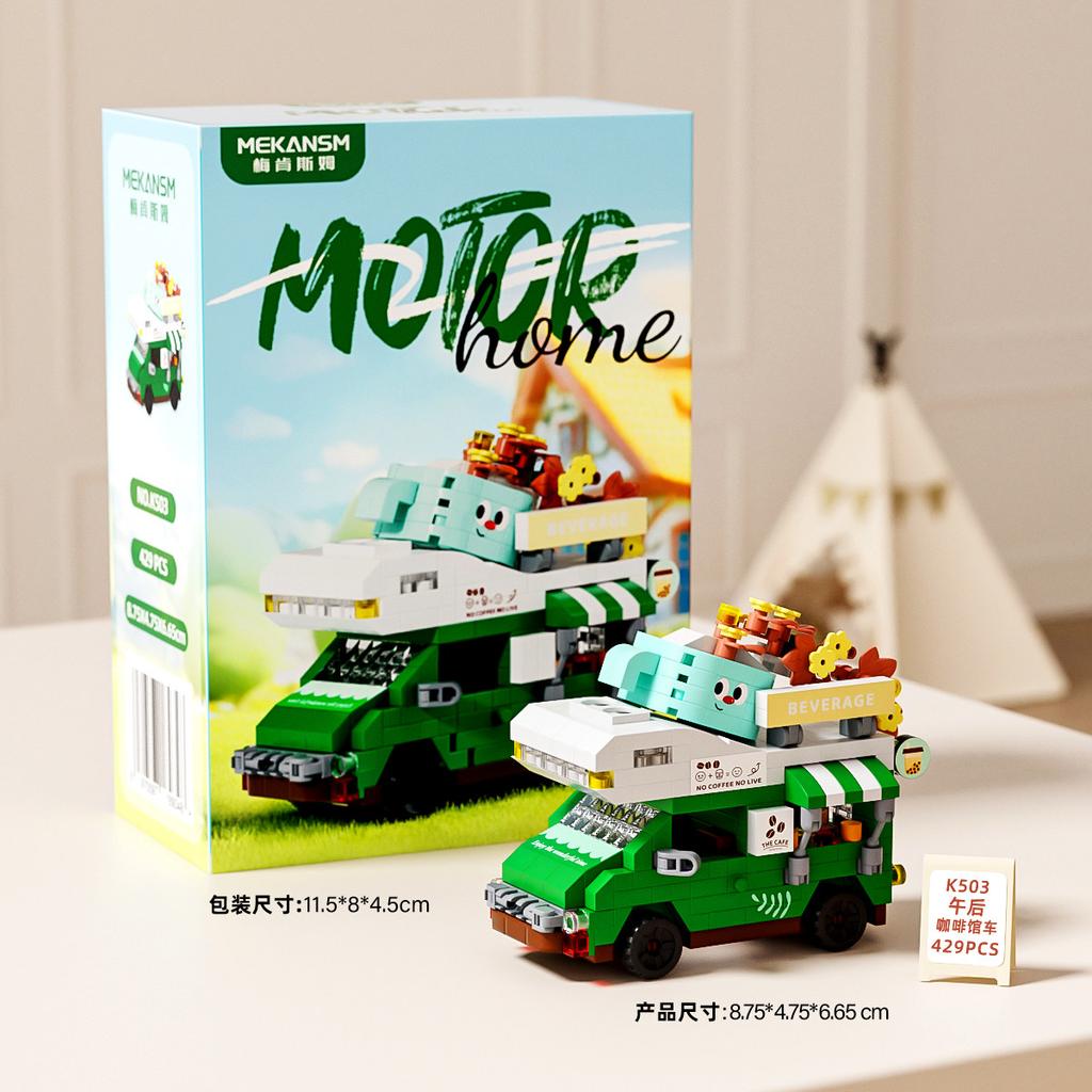 Anime Building Blocks Figure Vending Cart Series, Cartoon Small Particle Assembly Models, Fun Educational Toys For Kids,