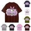 Boys And Girls Casual Loose Easter Print T-Shirt Round Neck Pullover Short Sleeve Top