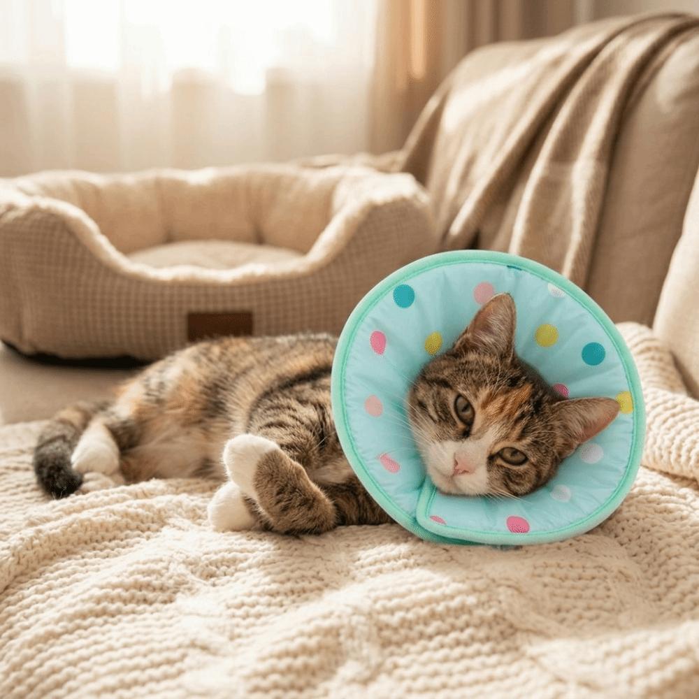 Flexible Frame Soft Protective Ring Polka Dot Pet Recovery Wrap Daily Restriction