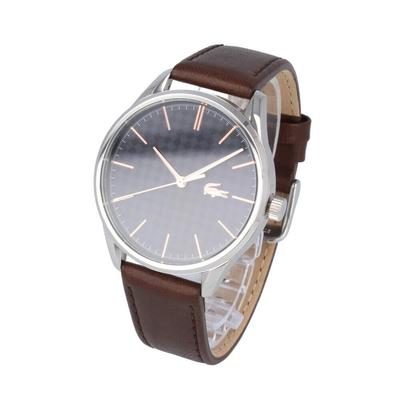 2011046 Мужские кварцевые трехстрелочные, кожаные коричневые / темно-синие, водонепроницаемость 5 бар