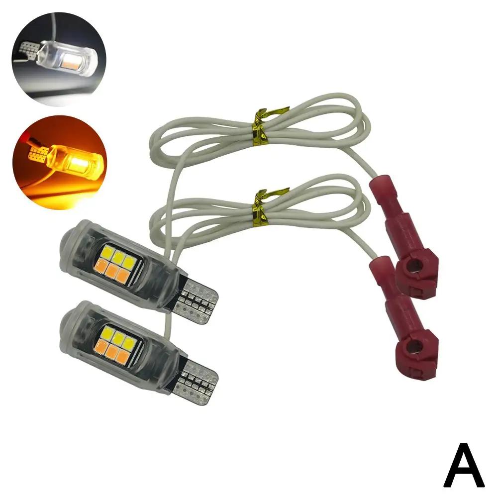 2PCS Motorcycle T15 Turn Signal 12V Dual Color High Brightness ABS Width Indicator 2835 16smd W5W Tail Bulb For Driving T4Q4