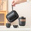 Coarse pottery big words and simple travel tea set custom kung fu tea set Kuaike cup business travel company commemoration