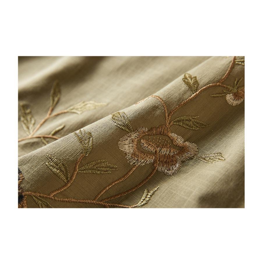 Повседневная хлопково-льняная рубашка, летний топ с вышивкой в ​​стиле ретро, ​​женская художественная блузка с круглым вырезом