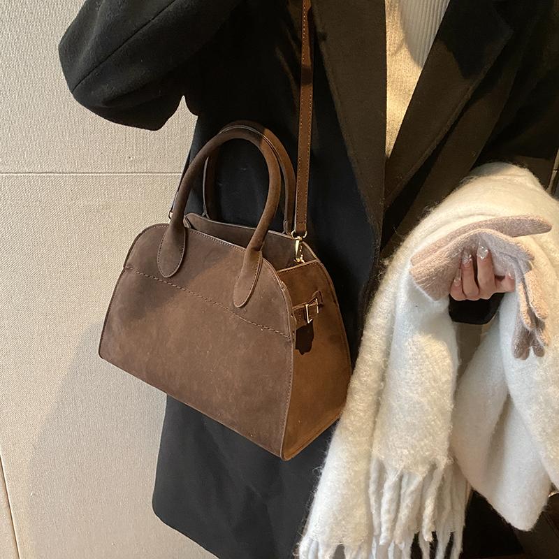 Красные женские сумки большого размера из натуральной замши в стиле ретро, сумка-шоппер через плечо, роскошные дизайнерские сумки