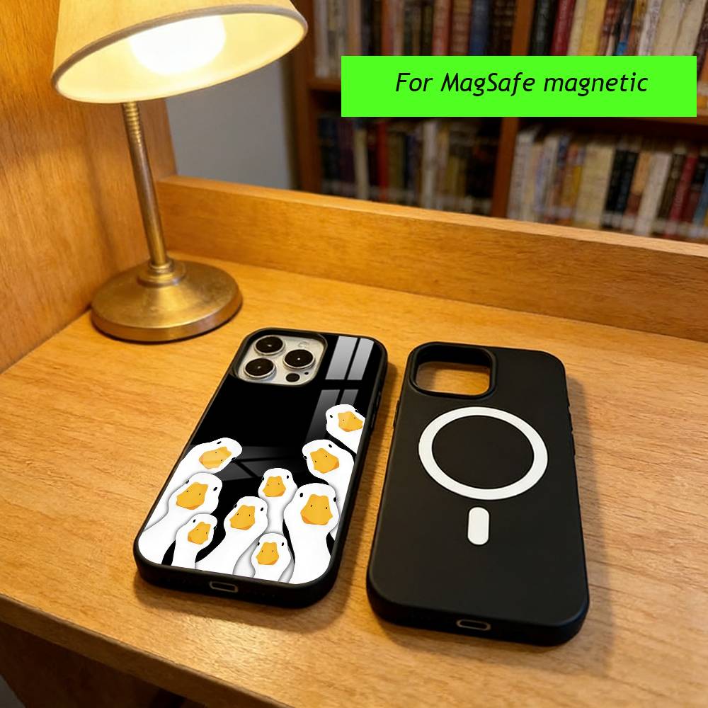 Смешные мемы с уткой и гусем Чехол для телефона Для iPhone17,16,15,14,13,12,11 Plus,Pro Магнитный с Magsafe Беспроводная зарядка