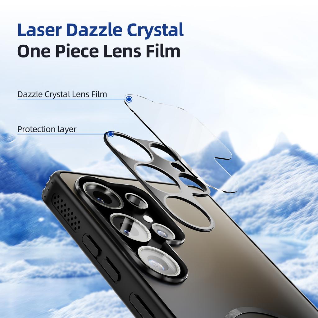 ABEEL For Samsung Galaxy S25 Ultra Magnetic Case TPU PC Cooling Matte Phone Back Cover with Lens Film