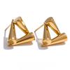 Stainless Steel Triangle Geometry Unusual Stud Earrings Rust Proof Metal 18K PVD Plated Trendy Daily Jewelry Bijoux