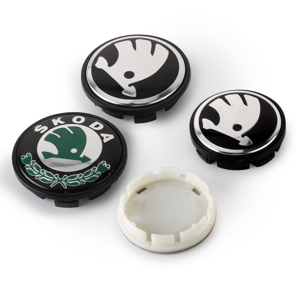 55/65mm Car Styling Wheel Center Rim Cover Badge Sticker For Skoda Rapid Octavia A5 RS Kodiaq Fabia A7 Octavia Rapid Scala VII