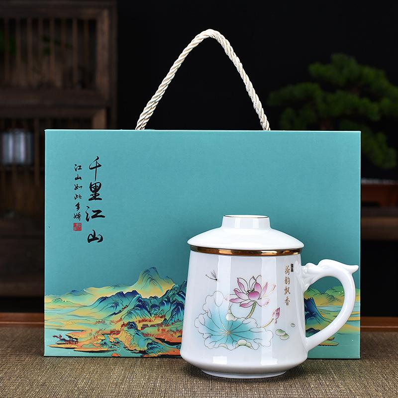 Керамическая чашка для чая, деловой партнер, подарок для руки, офисная чашка для воды, три чашки, подарок на открытие, чашка, банка, подарочная коробка, China-Chic