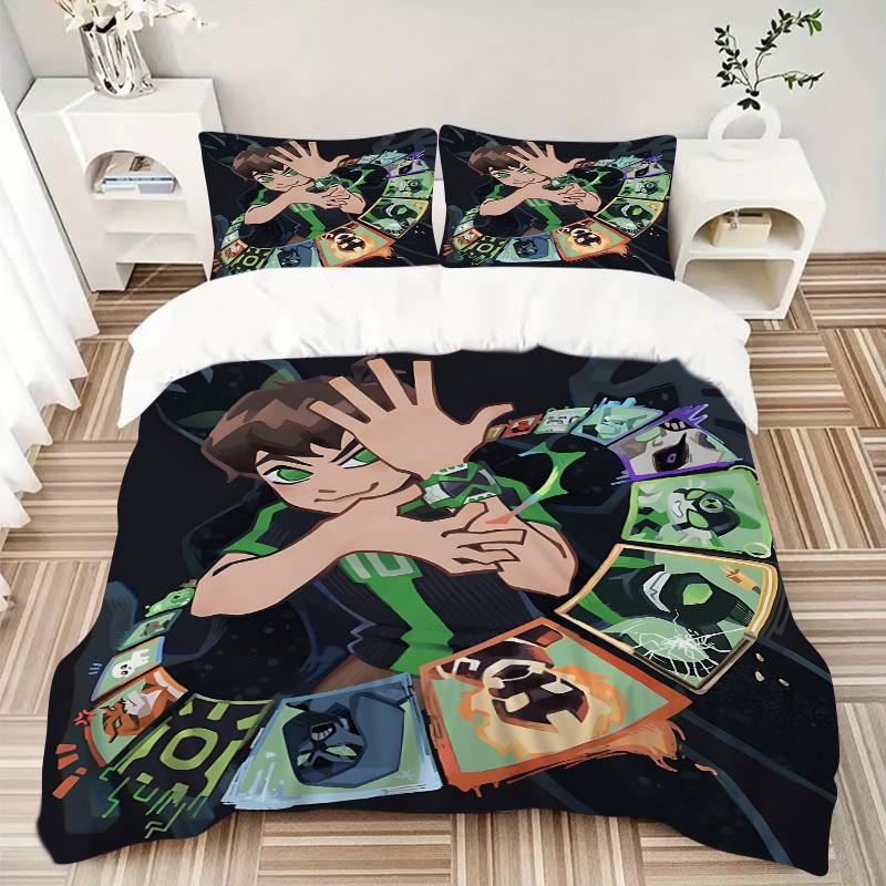 3pcs Ben10 Cover Set,Soft Comfortable Duvet Cover,Guest Room (1*Duvet Cover + 2*Pillowcases, Without Core) yy251024198