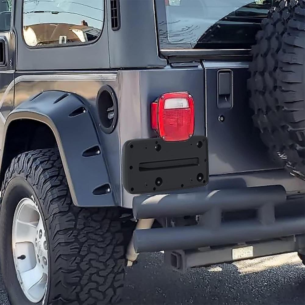 Car Rear License Plate Frame For Jeep Wrangler TJ 97-2006 Rear License Plate Bracket Holder Cover Accessories Replace #55174994