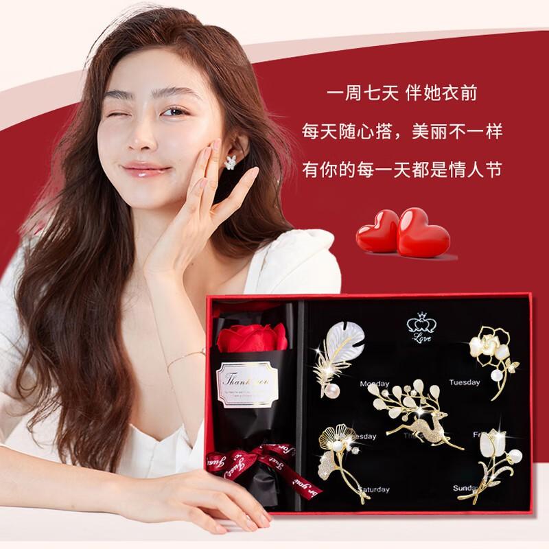 Elegant Floral Brooch Set Women 5-Piece Alloy Pin Collection With Camellia Rose Wheat Motifs Korean Style Chic Accessory