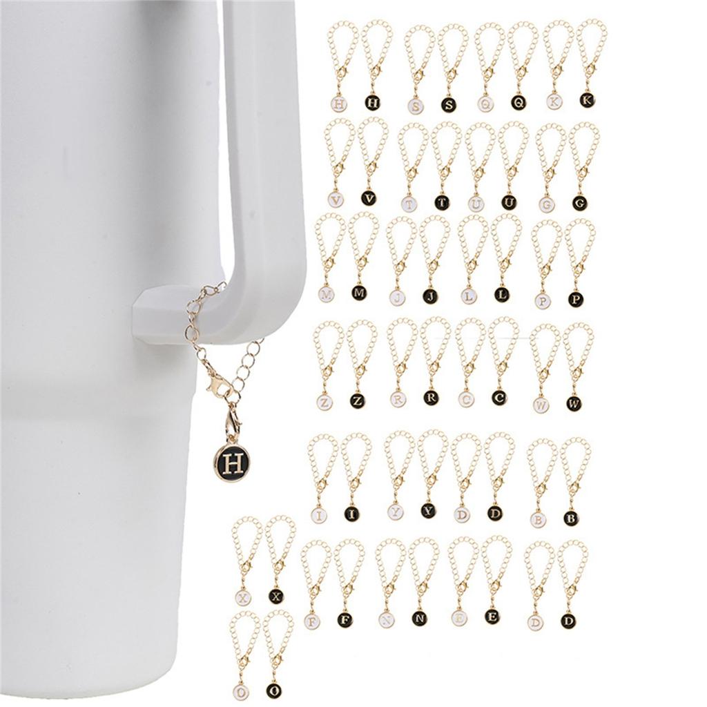 2 шт. аксессуары-подвески с буквами для чашки, цепочка с буквами имени для ручки, подвески в форме аксессуаров для брелка