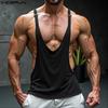 Men U Neck Patchwork Sling Sleeveless Loose Tank Tops Camisole