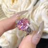 Elegant Argyle Pink Diamond Ice Flower Ring: Luxurious All-Match Bird's Nest Cut Pigeon Egg Design for Women