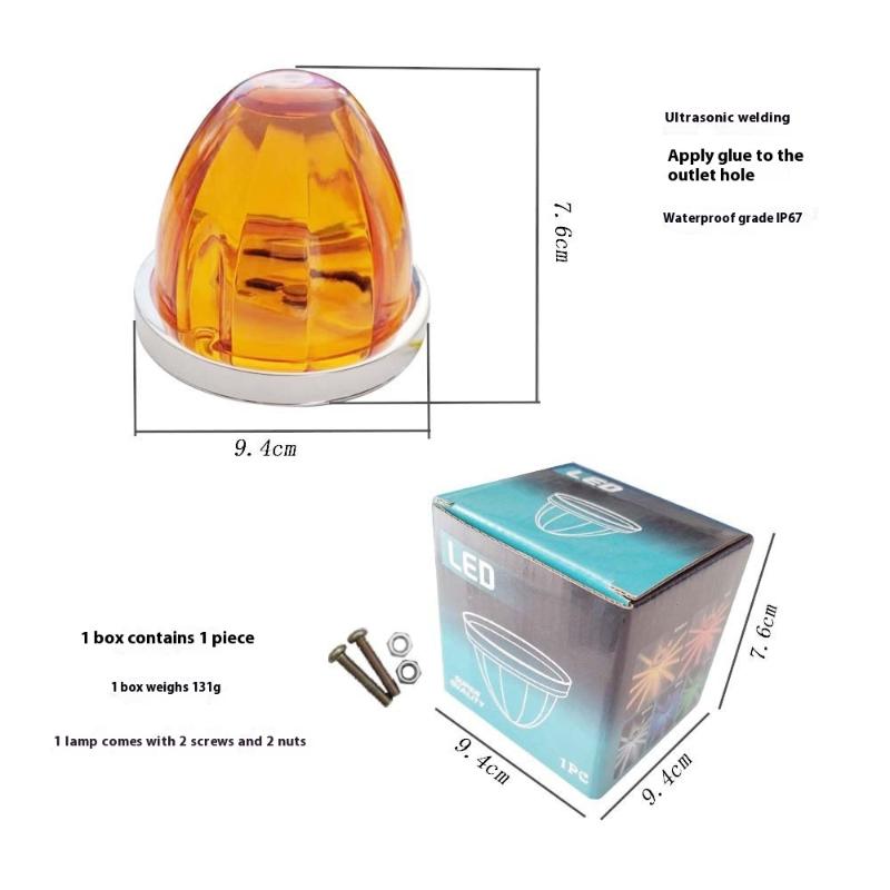 1 Комплект Автомобильный Грузовик Боковой Габаритный Огонь Указатель Поворота Прицеп Лампа Арбуз Грузовик Боковой Фонарь Светодиодный Водонепроницаемый 12В24В Автомобильный Габаритный Огонь