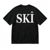Men's T-shirt With Ski Enthusiast Graphic Unisex Black 100% Cotton Tops Summer