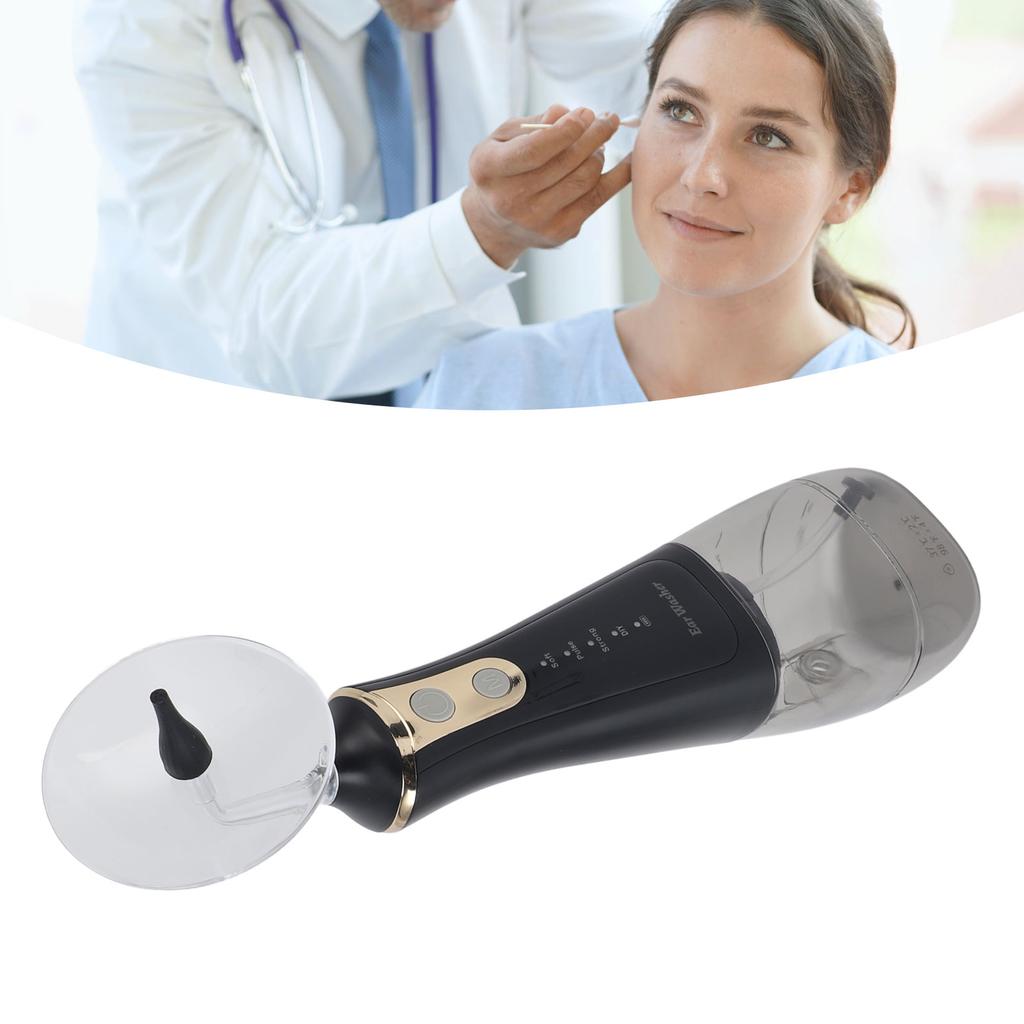 Ear Wax Removal Tool Safe Effective Rechargeable Electric Ear Irrigation Flushing System Cleaner Kit with Cotton Swabs for Home
