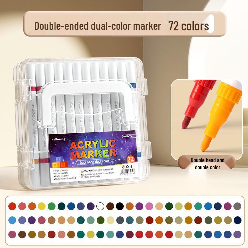 Acrylic Non-Bleeding Double-Ended Marker Pens for Kids, Washable and Layerable Watercolor and Colored Pens for Students.