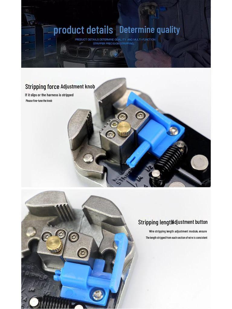 Hanbang Multifunctional Electrician Wire Strippers and Crimping Pliers, Chrome Vanadium Steel