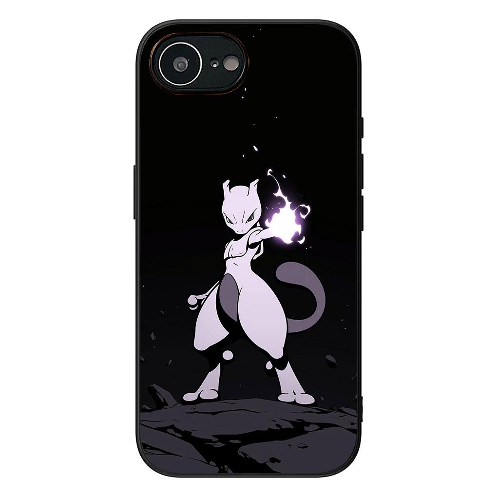 Phone Cover for Apple iPhone 13 12 Mini XS 11 Pro Max 7 8 Plus XR SE 2022 2020 SE3 Case P-Pikachus Mew P-Pokemons Mewtwo
