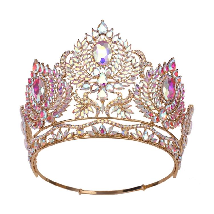 Elegant Crystal Crowns Comb for Women Princess Stylish Crystal Crowns Efficient Tiaras with Colorful Stone and Comb