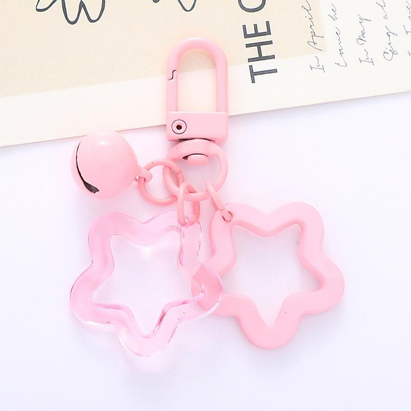 Five-Pointed Star Bell Pendant Keychain Bag Charm Keyring Car Hanging Key Holder