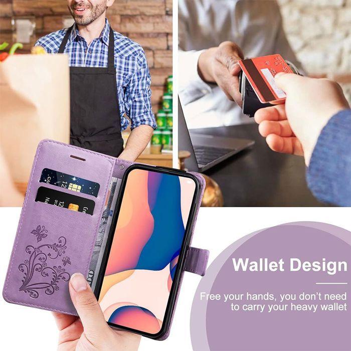 Coque de Protection - BOOLING - pour Samsung Galaxy A17 4G/5G - Synthécuir Motif Papillon Violet