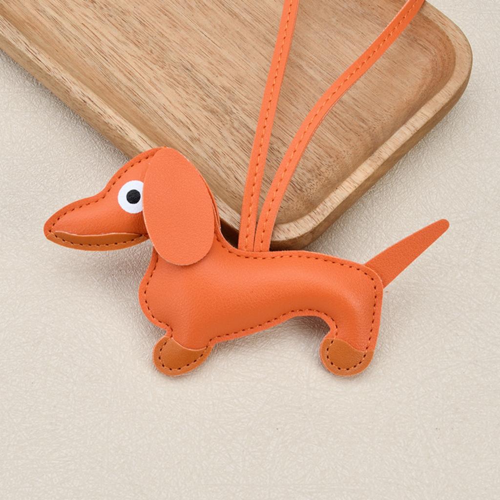 Dachshund Charms, Leather Dachshund Keychains & Bag Pendants, Handmade Dog Shaped Keychain