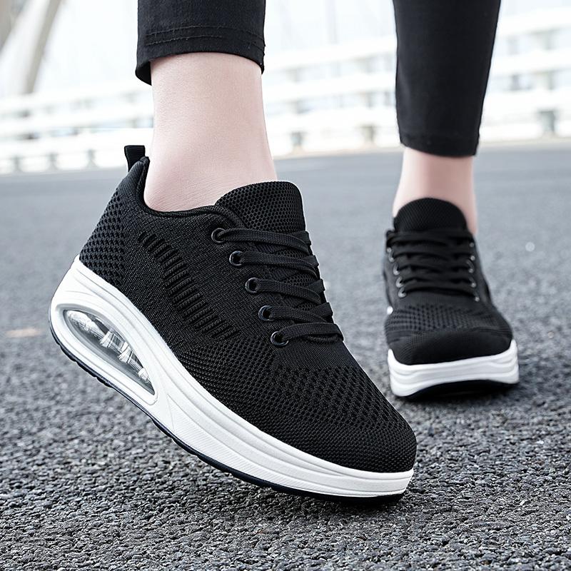 Women Walking Shoes Air Cushion Non Slip Orthopedic Shoes Ladies Platform Mules Breathable Wedge Female Sneakers