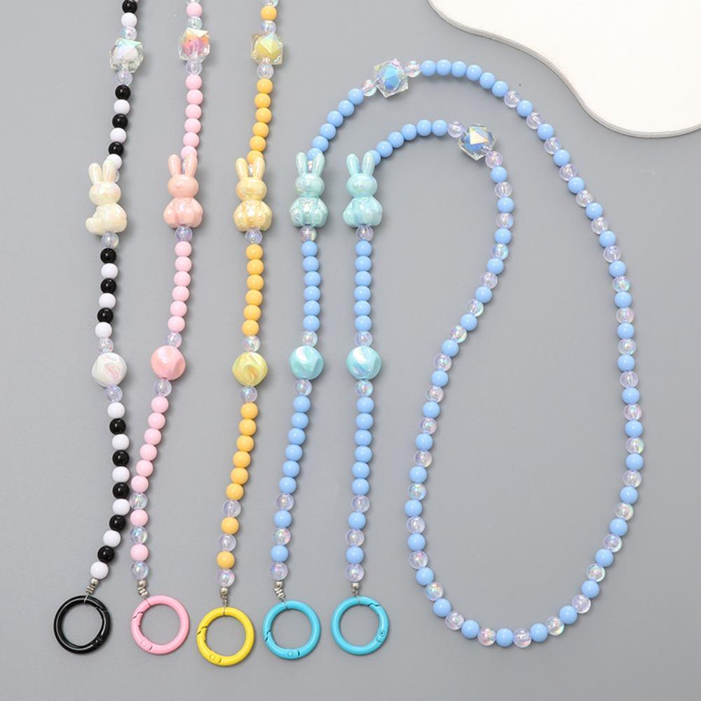 Flower Beads Crossbody Phone Strap Rabbit Phone Neck Straps Mobile Phone Lanyard Lanyard Patch