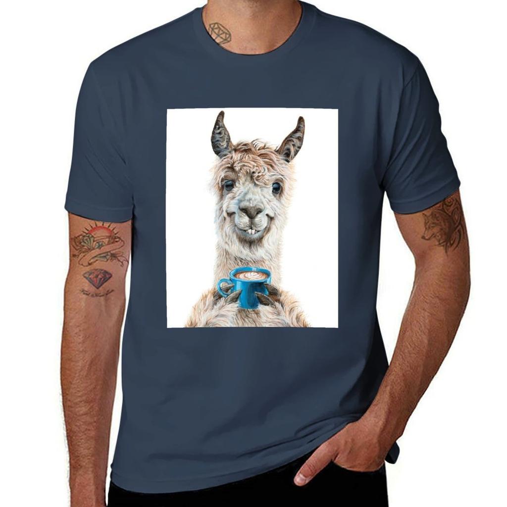 Llama Latte Tshirt Casual Trendy Short Sleeve Tshirt
