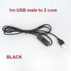5V USB 2.0 A Male Plug Extension Cable with Switch 2 Pin 2 Wire Power Charge Cable Connector DIY