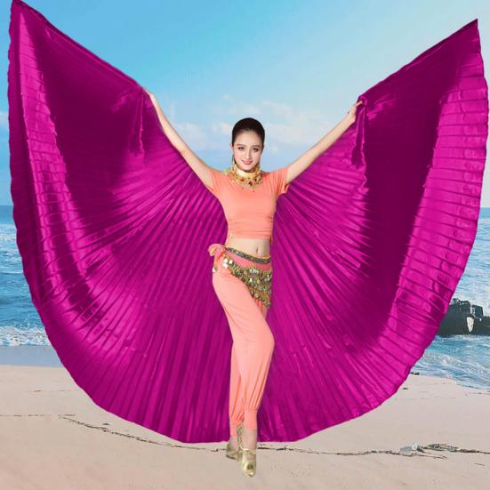 1 Set Belly Dance Wing with Telescopic Rod Eye-catching Wing Prop Cosplay Costume for Parties Festivals Decoration