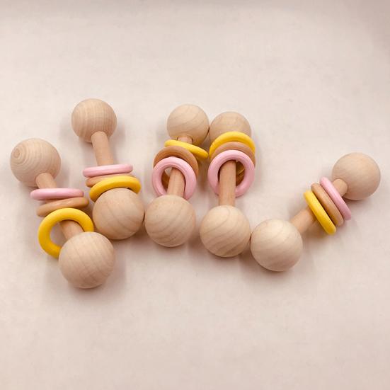 Деревянные погремушки для рук, прорезыватель-колокольчик, детская игрушка для прорезывания зубов, игрушка для душа