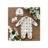 Organic Cotton 3-piece Newborn Hospital Release Set With Gloves And Hat Booties Overalls Set Pine