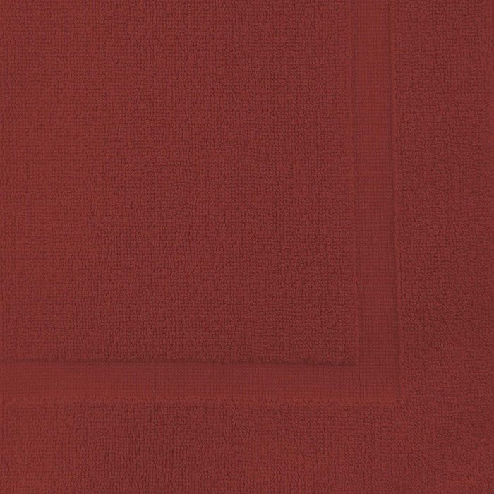 Tapis de bain en coton 800 gr/m2 50x80 cm LAGUNE brique, par Soleil d'ocre