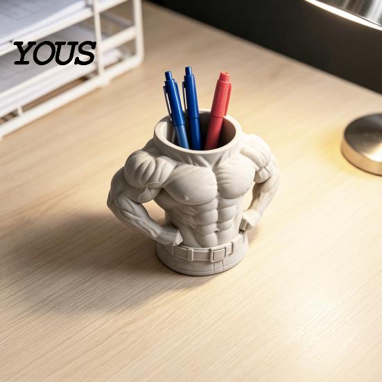Экологичный Декор для Стола 3D-печатный Органайзер для Ручек, Форма Торса Бодибилдера, Мускулистый Фитнес Мачо Мышечный Аксессуар Организатор, Креативный Настольный