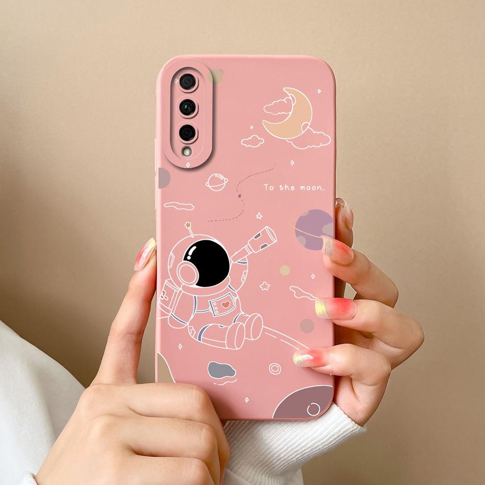 For Huawei Y5 Y6 Y7 Y9 Prime Y9S Y7A Y9A P Smart Pro Phone Case Cover Shockproof Matte Anti Drop Liquid Soft Silicone Astronaut For Huawei Bumper