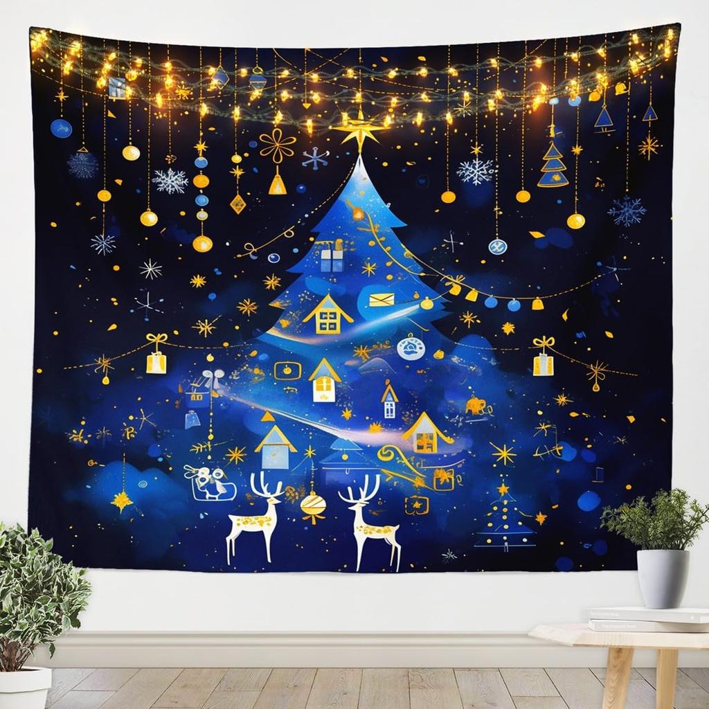 Christmas Santa Claus Wall Hanging Tapestry Snowman Wall Hanging Tree Wall Hanging Gorgeous Christmas Tree Fireplace Gifts