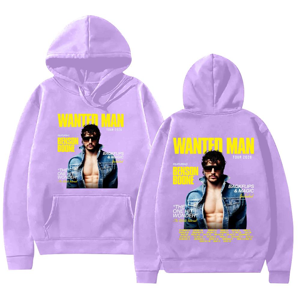 Benson Boone Wanted Man Tour 2026 Hoodies Men Women Clothing Fashion Long Sleeve Sweatshirts Casual Hip Hop Pullovers