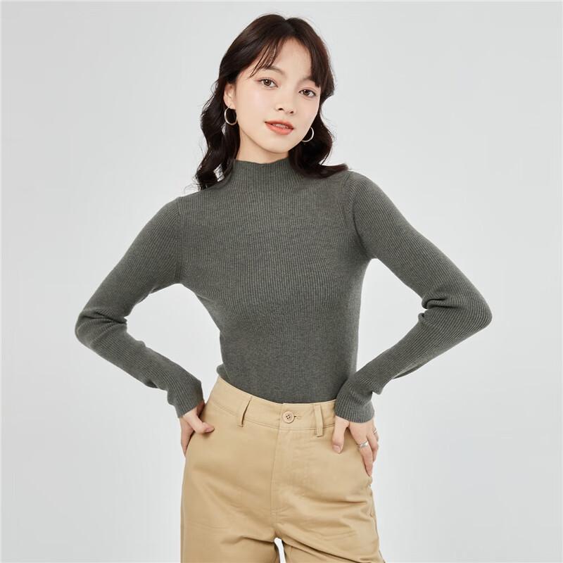 Женский облегающий топ-базовый слой тонкой вязки с воротником-стойкой Giordano