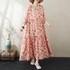 Autumn Thin Cotton Linen Fat MM Long Sleeved Loose Slimming Cake Big Swing A-line Dress for Women Dresses