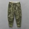 Classical Cargo Pants Spring New Men's Pants Korean Fashion Men Trousers Pure Cotton Green Baggy Pants Youth Streetwear