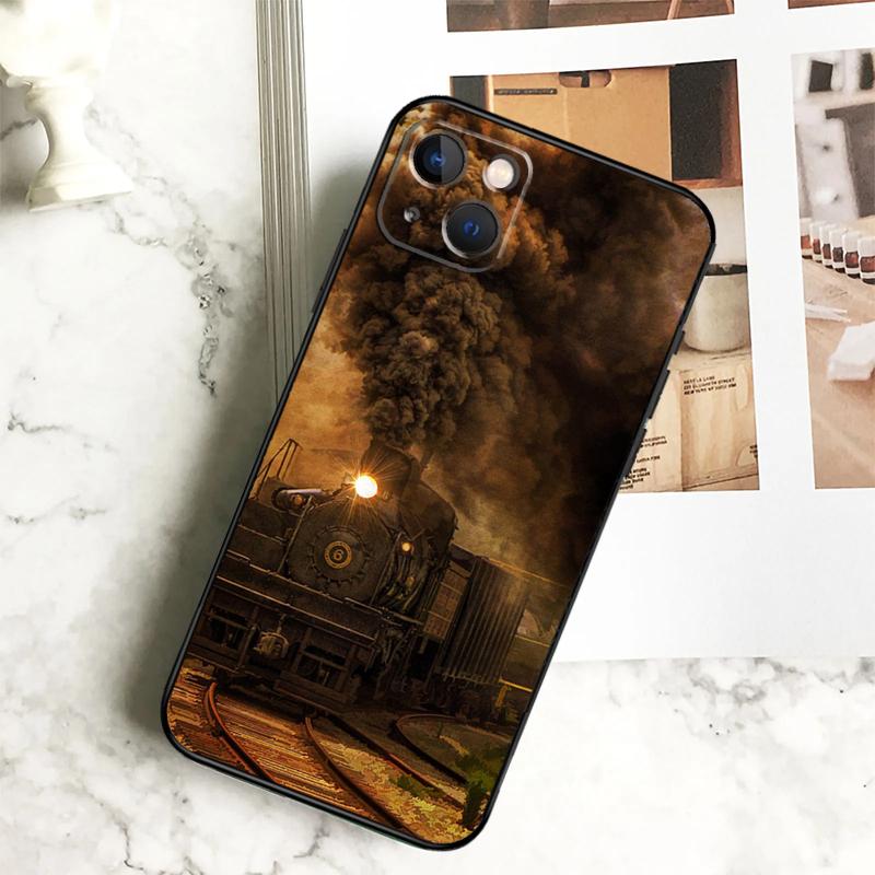 Чехол для телефона с изображением паровоза для iPhone 17 16 15 14 13 11 12 Pro Max Plus 12 13 Mini 16e 17 Air Cover Coque