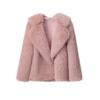 Womens Faux Fur Coat With Notched Collar Loose Fit Mid-Length Winter Jacket In Multiple Colors