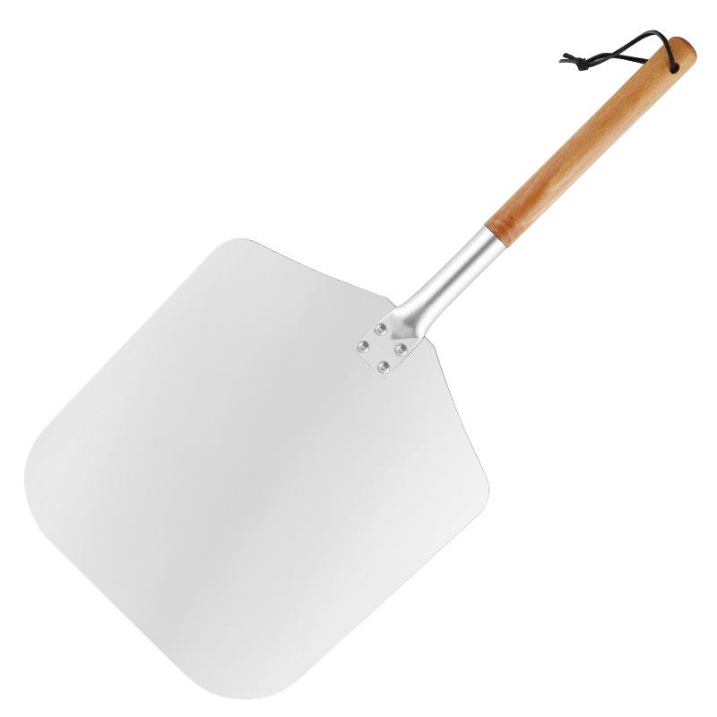 Европейская и американская 12"-14" квадратная алюминиевая лопата для пиццы с дубовой ручкой - длинная ручка и съемная лопатка для переноса в печь.