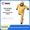 Химически защитный костюм Kunzeer K4000 легкого типа - Кислото- и щелочестойкий, брызгозащитный, защита всего тела для лабораторного использования.