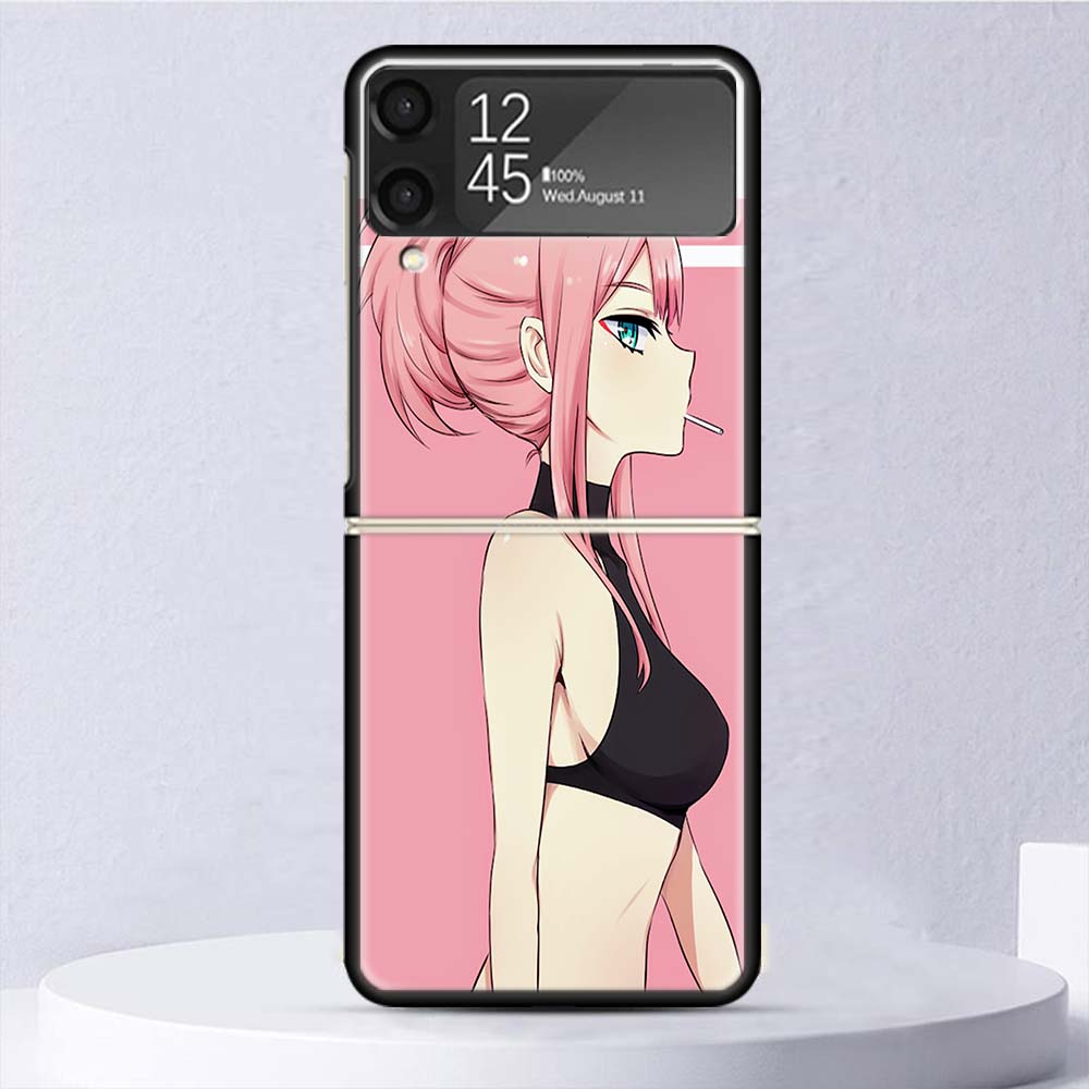 Чехол Zero Two Darling In The Franxx 02 Ударопрочный для Samsung Galaxy Z Flip 7 6 5 4 3 5G Чехол для телефона Z Flip3 Flip4 Flip5 Flip6 F