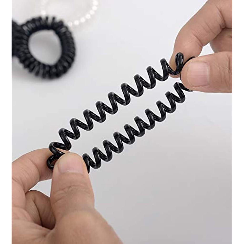 16 шт. Спиральные резинки для волос — спиральные резинки для волос для женщин и девочек, прозрачные и черные